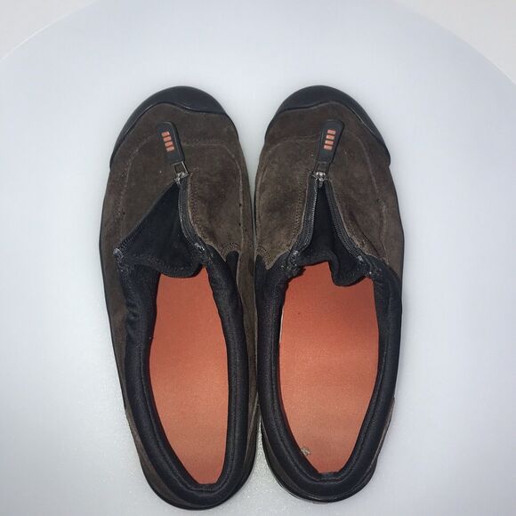 Lands End Hiking‎ Slip On Shoe Womens Dark Brown Suede Zip Bootie Outdoor SZ 6B - Picture 7 of 11